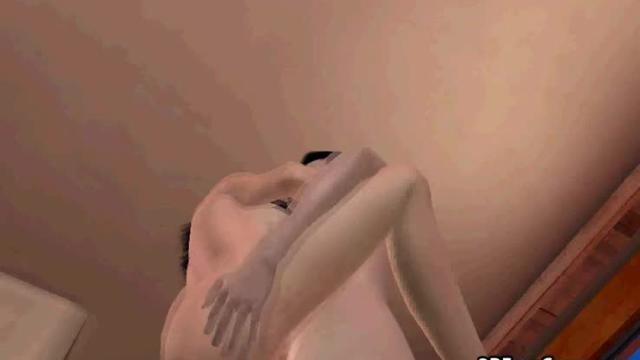 Tasty 3d animation brunette gets fucked and sucks on cock